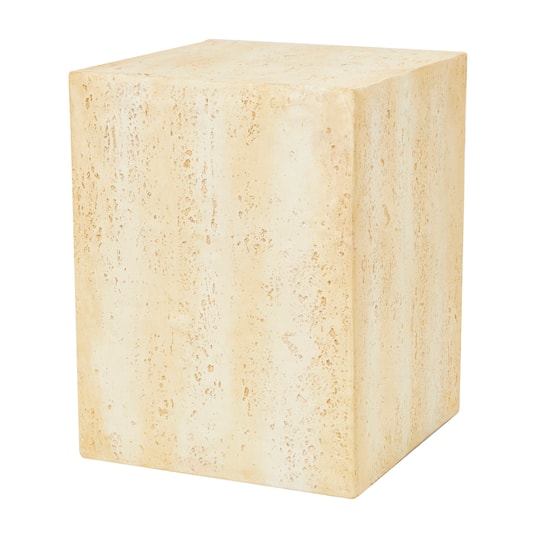 18" Natural Textured Wood Grain Outdoor Accent Table